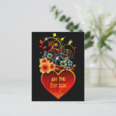 Valentijn Floral Heart Love Briefkaart (Staand voorkant)
