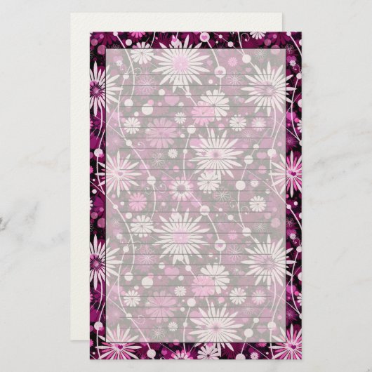 Valentijn Floral Pattern Briefpapier (Voorkant / Achterkant)