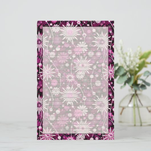 Valentijn Floral Pattern Briefpapier (Staand voorkant)