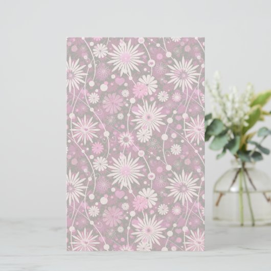 Valentijn Floral Pattern Briefpapier (Staand voorkant)