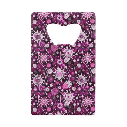 Valentijn Floral Pattern Creditkaart Flessenopener (Voorkant)