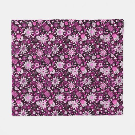 Valentijn Floral Pattern Fleece Deken (Voorkant (Horizontaal))