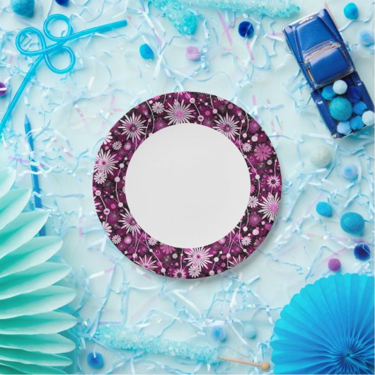 Valentijn Floral Pattern Papieren Bordje (Feest)