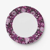 Valentijn Floral Pattern Papieren Bordje (Voorkant)