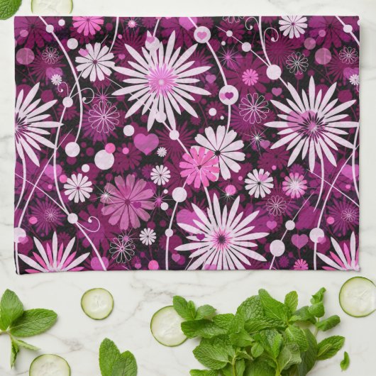 Valentijn Floral Pattern Theedoek (Gevouwen)