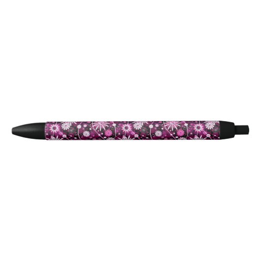 Valentijn Floral Pattern Zwarte Inkt Pen (Voorkant)