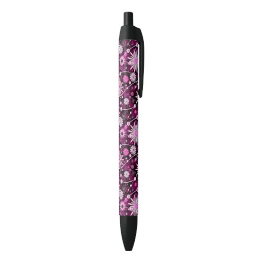Valentijn Floral Pattern Zwarte Inkt Pen (Achterkant (Verticaal))
