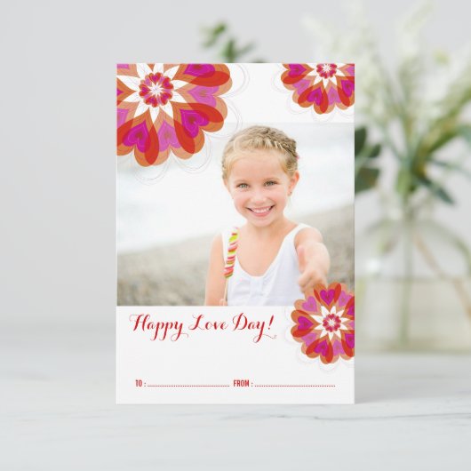 Valentijn Flower Love Classroom Valentijnsdag Kaart (Staand voorkant)