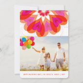 Valentijn Flower Love Pink Sweet Hearts Chic Photo Feestdagenkaart (Voorkant)