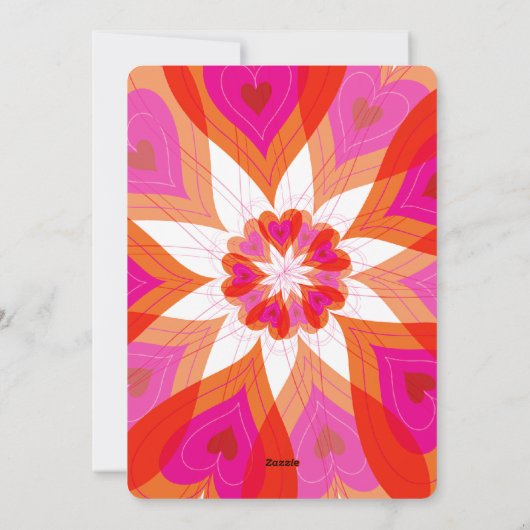 Valentijn Flower Love Pink Sweet Hearts Chic Photo Feestdagenkaart (Achterkant)