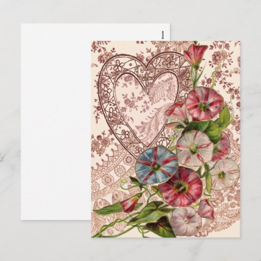 Valentijn Flowers Feestdagenkaart (Voorkant / Achterkant)