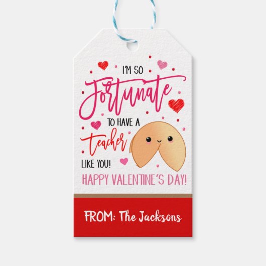 Valentijn Fortune Cookie Gift Label Cadeaulabel (Voorkant)