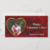 Valentijn Foto Naam Gold Heart Red Abstracte Kaart (Voorkant)