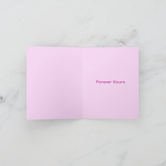 Valentijn foto paars & roze hartenkaart feestdagen kaart (Binnen)