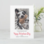 Valentijn foto van de hond feestdagenkaart (Staand voorkant)
