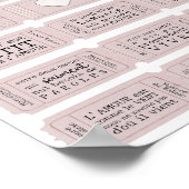 Valentijn Frans Liefde Quote Afdrukbare Tickets Poster (Hoek)