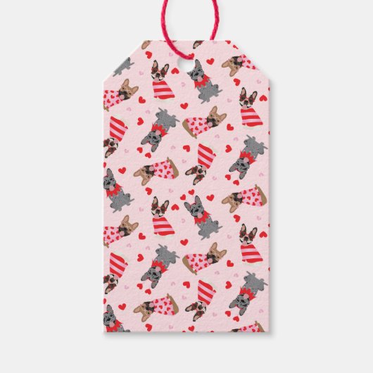 Valentijn Franse Bulldogs Cadeaulabel (Voorkant)