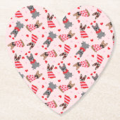 Valentijn Franse Bulldogs Kartonnen Onderzetters (Voorkant)