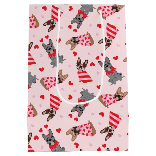 Valentijn Franse Bulldogs Medium Cadeauzakje (Achterkant)