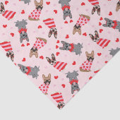 Valentijn Franse Bulldogs Tissuepapier (Detail)