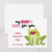 Valentijn Frog Heart Leaps Feestdagenkaart (Voorkant / Achterkant)