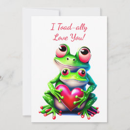 Valentijn Frogs Fun Holiday Heart Ik hou van je Feestdagenkaart