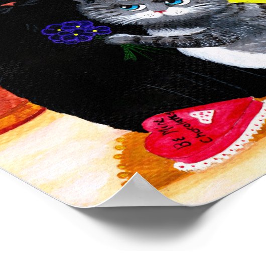 Valentijn Funny Cat Cupid Creationarts Poster (Hoek)