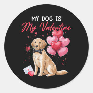 Valentijn Funny Dog Owner Heart Bylloon Labrador R Ronde Sticker