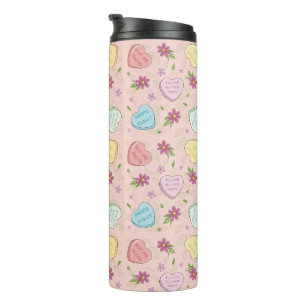 Valentijn Funny Sayings Snoep Hearts Pattern Thermosbeker