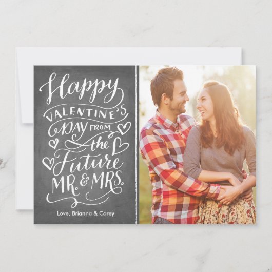 Valentijn Future Mr en Mrs Photo Save the Date (Voorkant)