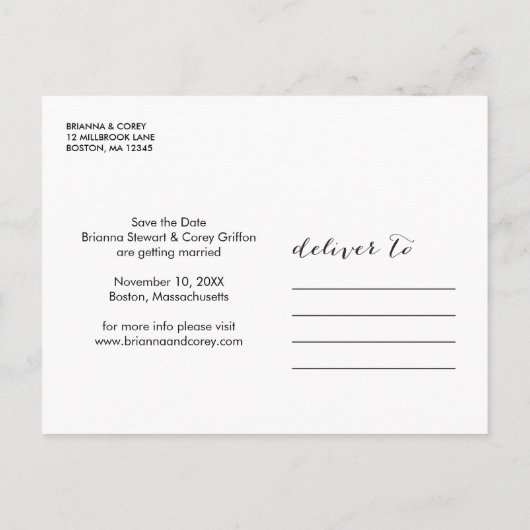 Valentijn Future Mr en Mrs Photo Save the Date Aankondigingskaart (Achterkant)