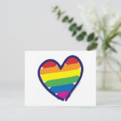 Valentijn Gay Pride Rainbow Heart Feestdagenkaart (Staand voorkant)