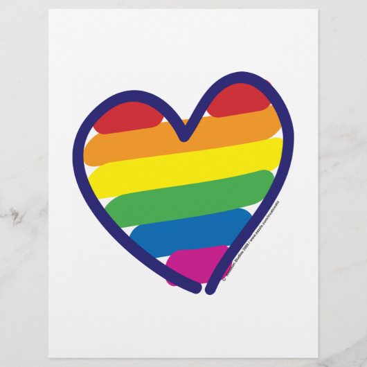 Valentijn Gay Pride Rainbow Heart Flyer (Voorkant)