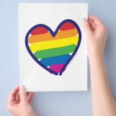 Valentijn Gay Pride Rainbow Heart Flyer (Hand)