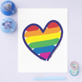Valentijn Gay Pride Rainbow Heart Flyer (Enkel)