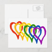 Valentijn Gay Pride regenbooggelaagde harten Feestdagenkaart (Voorkant / Achterkant)