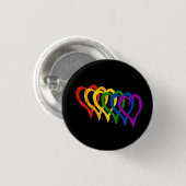 Valentijn Gay Pride regenbooggelaagde harten Ronde Button 3,2 Cm (Voorkant /achterkant)