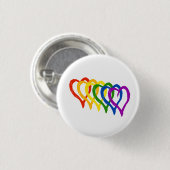 Valentijn Gay Pride regenbooggelaagde harten Ronde Button 3,2 Cm (Voorkant /achterkant)