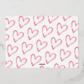 Valentijn geboorte Aankondiging Gold 3 Foto Harten (Achterkant)