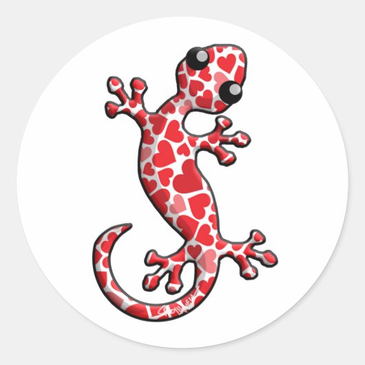 Valentijn Gecko Lizards Ronde Sticker (Voorkant)
