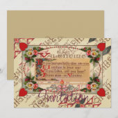 Valentijn gedicht met bloemen kaart (Voorkant / Achterkant)