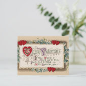 Valentijn gedicht met hart feestdagenkaart (Staand voorkant)