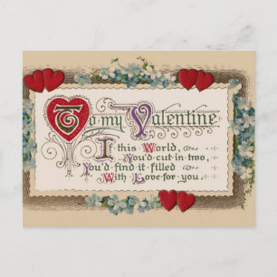 Valentijn gedicht met hart feestdagenkaart
