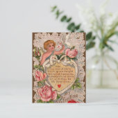 Valentijn gedicht met kant feestdagenkaart (Staand voorkant)