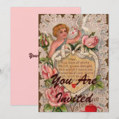 Valentijn gedicht met kant kaart (Voorkant / Achterkant)