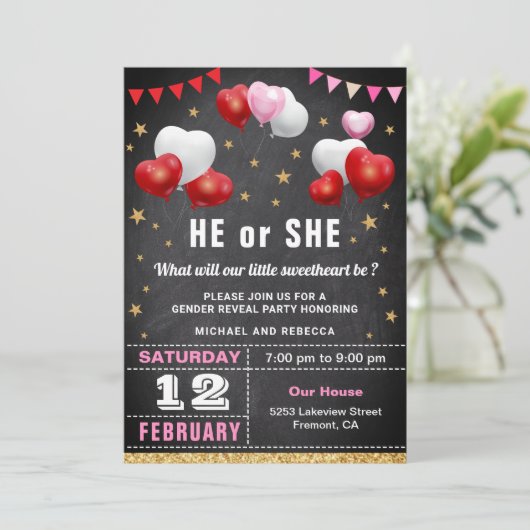 Valentijn Genderpartij Kaart (Staand voorkant)