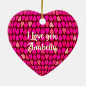 Valentijn gepersonaliseerde cadeau label aandenken keramisch ornament (Achterkant)