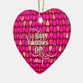 Valentijn gepersonaliseerde cadeau label aandenken keramisch ornament (Links)