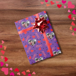 Valentijn gepersonaliseerde foto liefde hart xoxo cadeaupapier