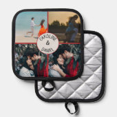 Valentijn gepersonaliseerde fotocollage pannenlap (Voorkant / Achterkant)